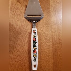 Vintage EKCO Spice Of Life White Handle Cheese Slicer USA  9.5" Stainless Steel